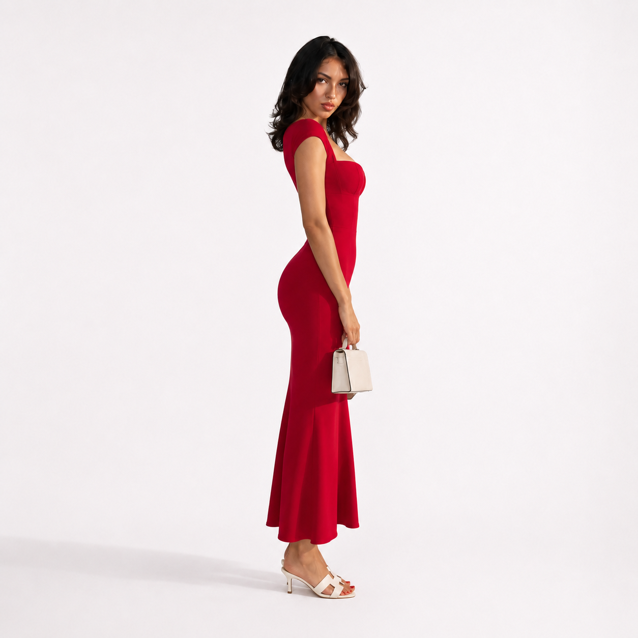 Sweet Neckline Maxikleid Rot
