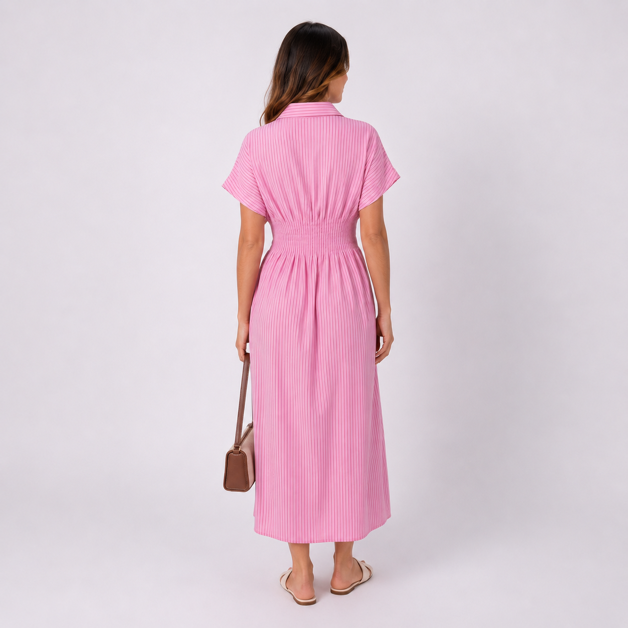 Hemdenblusen Maxikleid Candy Pink