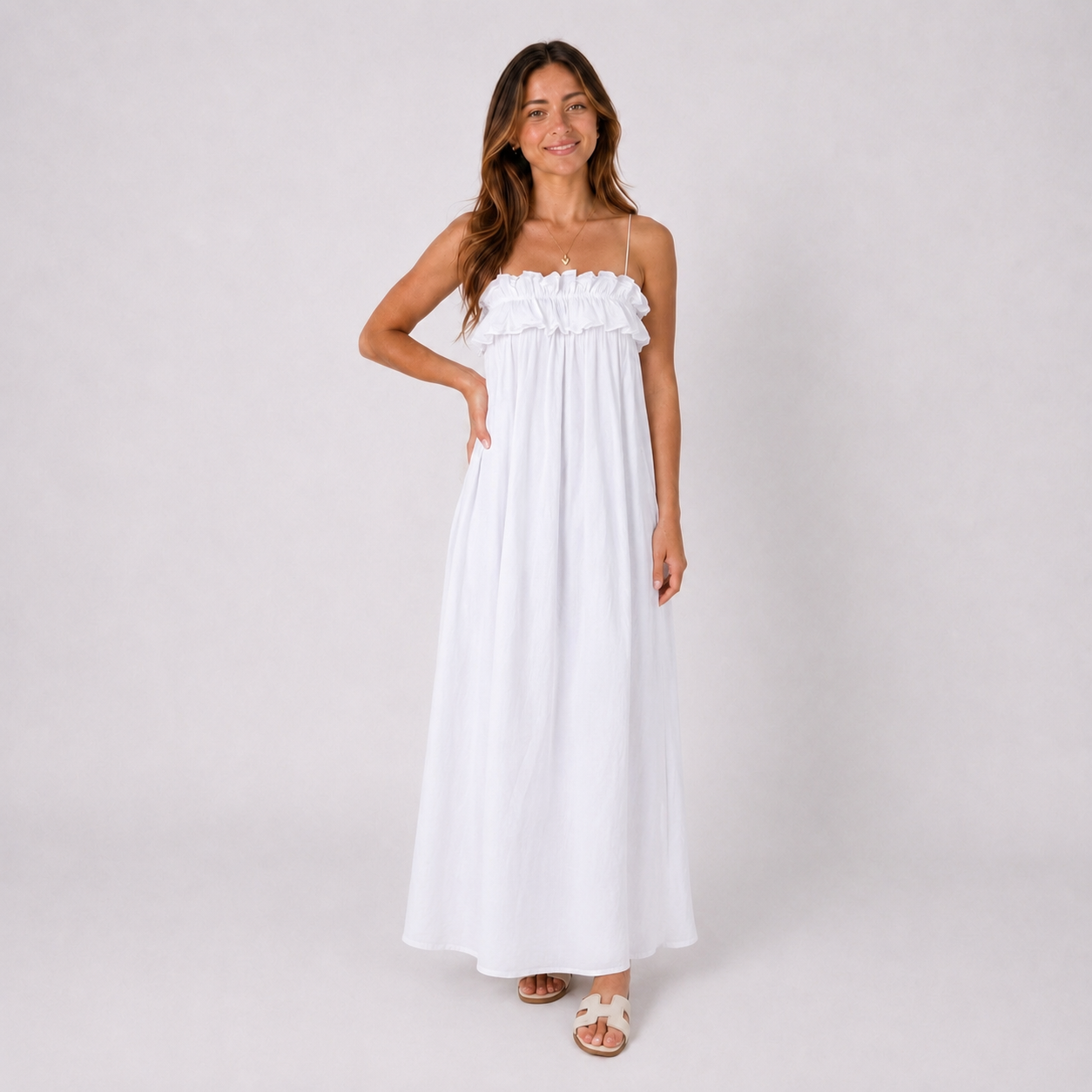 Träger Maxikleid Weiß