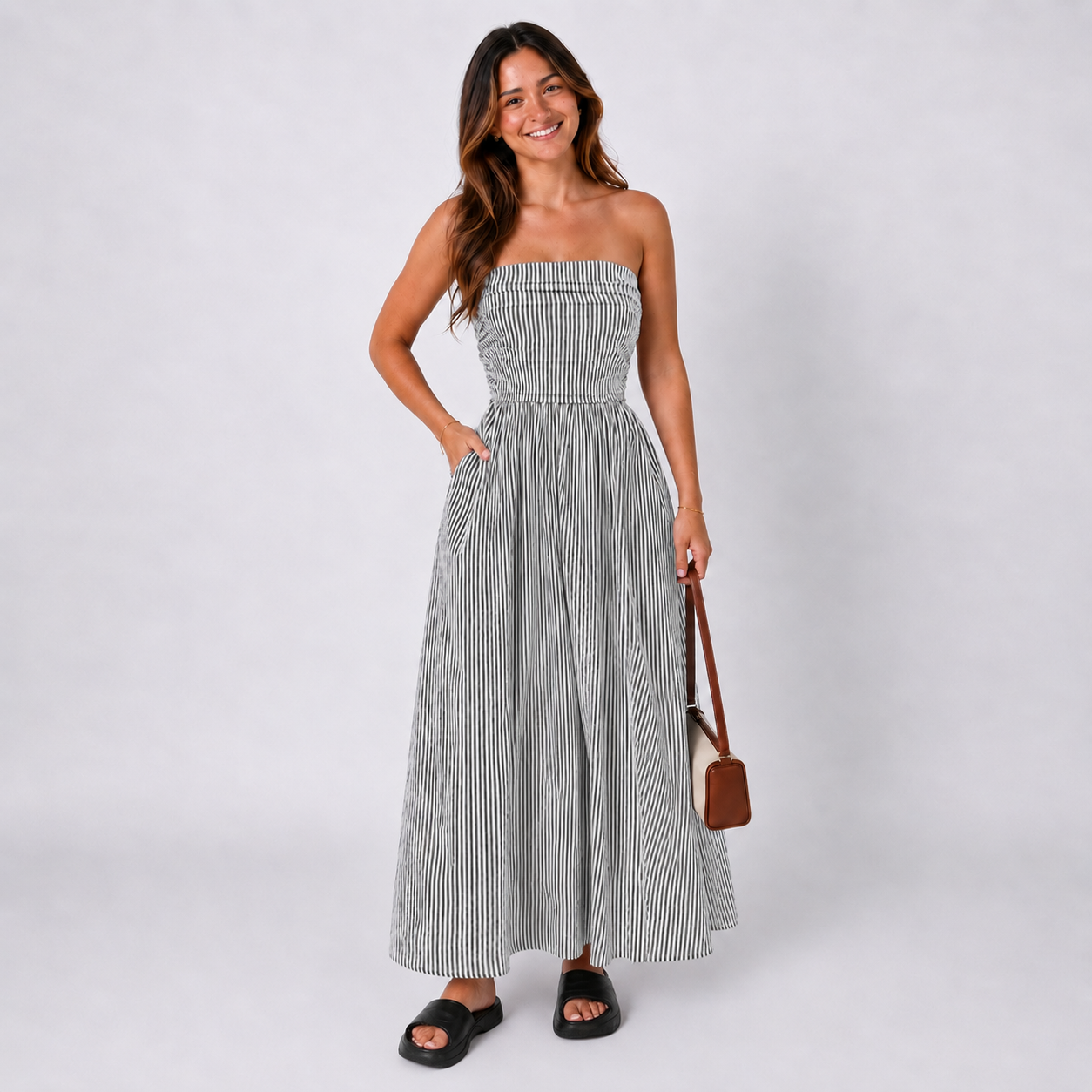Trägerloses Maxikleid