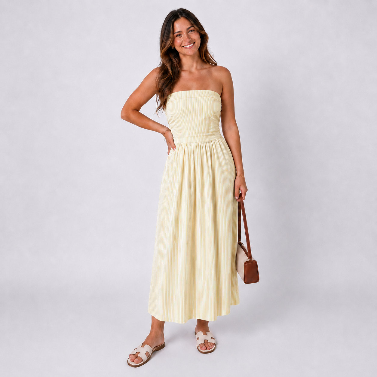 Trägerloses Maxikleid