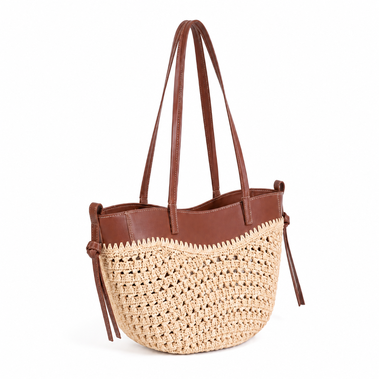 Geflochtene Schultertasche Einfarbig