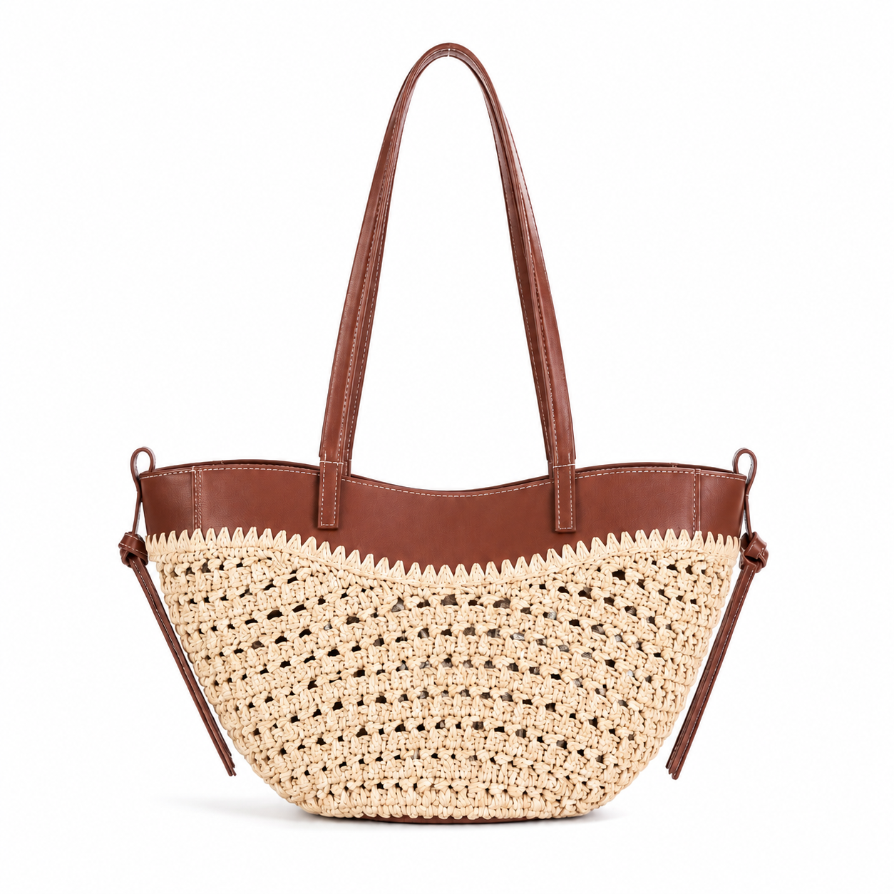 Geflochtene Schultertasche Einfarbig