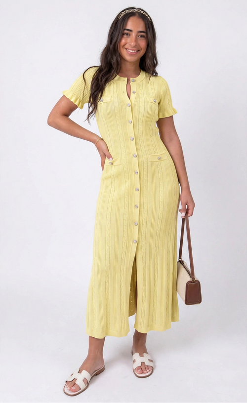 Elegantes Geknöpftes Maxikleid